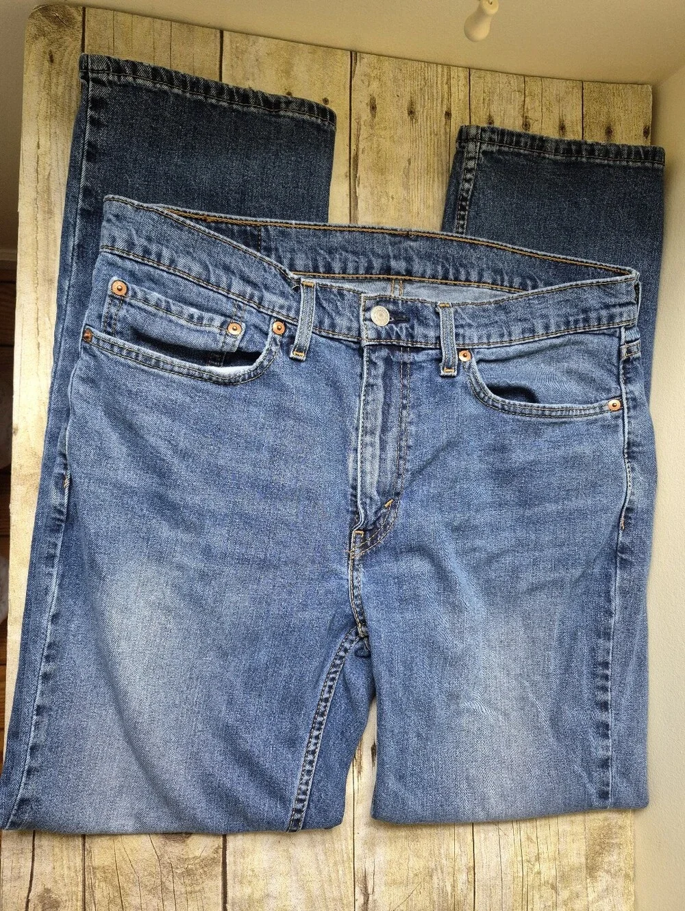 Levi's Men's Blue Denim Jeans 505 34x30 - Classic Fit